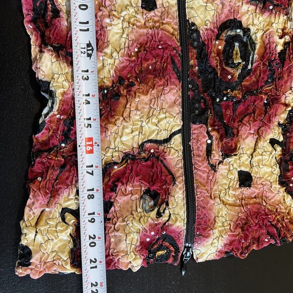 Joseph Ribkoff Jacket Size 6 Texture Full Zip Artsy Blazer Stretch Ruched Sequin - Picture 11 of 12